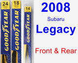 Front & Rear Wiper Blade Pack for 2008 Subaru Legacy - Premium