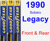 Front & Rear Wiper Blade Pack for 1990 Subaru Legacy - Premium