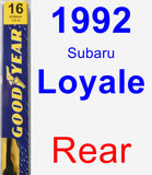 Rear Wiper Blade for 1992 Subaru Loyale - Premium