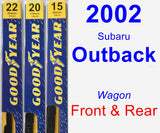 Front & Rear Wiper Blade Pack for 2002 Subaru Outback - Premium