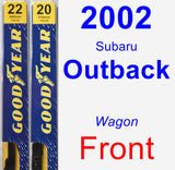 Front Wiper Blade Pack for 2002 Subaru Outback - Premium