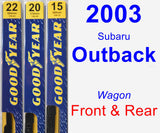 Front & Rear Wiper Blade Pack for 2003 Subaru Outback - Premium