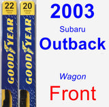 Front Wiper Blade Pack for 2003 Subaru Outback - Premium