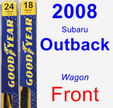 Front Wiper Blade Pack for 2008 Subaru Outback - Premium
