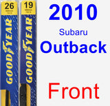 Front Wiper Blade Pack for 2010 Subaru Outback - Premium