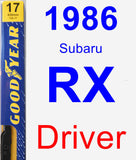 Driver Wiper Blade for 1986 Subaru RX - Premium