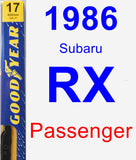 Passenger Wiper Blade for 1986 Subaru RX - Premium