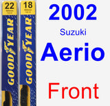 Front Wiper Blade Pack for 2002 Suzuki Aerio - Premium