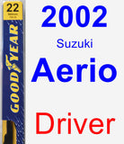 Driver Wiper Blade for 2002 Suzuki Aerio - Premium