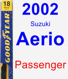 Passenger Wiper Blade for 2002 Suzuki Aerio - Premium