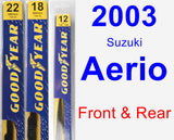 Front & Rear Wiper Blade Pack for 2003 Suzuki Aerio - Premium