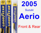 Front & Rear Wiper Blade Pack for 2005 Suzuki Aerio - Premium