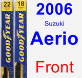 Front Wiper Blade Pack for 2006 Suzuki Aerio - Premium