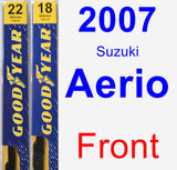 Front Wiper Blade Pack for 2007 Suzuki Aerio - Premium