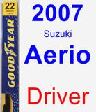 Driver Wiper Blade for 2007 Suzuki Aerio - Premium