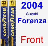 Front Wiper Blade Pack for 2004 Suzuki Forenza - Premium