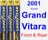 Front & Rear Wiper Blade Pack for 2001 Suzuki Grand Vitara - Premium