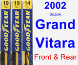 Front & Rear Wiper Blade Pack for 2002 Suzuki Grand Vitara - Premium