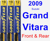 Front & Rear Wiper Blade Pack for 2009 Suzuki Grand Vitara - Premium