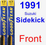 Front Wiper Blade Pack for 1991 Suzuki Sidekick - Premium