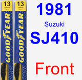 Front Wiper Blade Pack for 1981 Suzuki SJ410 - Premium