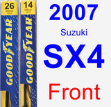 Front Wiper Blade Pack for 2007 Suzuki SX4 - Premium