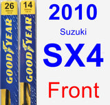 Front Wiper Blade Pack for 2010 Suzuki SX4 - Premium