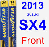 Front Wiper Blade Pack for 2013 Suzuki SX4 - Premium