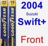 Front Wiper Blade Pack for 2004 Suzuki Swift+ - Premium