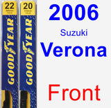 Front Wiper Blade Pack for 2006 Suzuki Verona - Premium