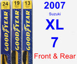 Front & Rear Wiper Blade Pack for 2007 Suzuki XL-7 - Premium