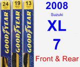 Front & Rear Wiper Blade Pack for 2008 Suzuki XL-7 - Premium