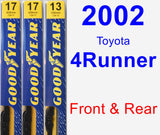 Front & Rear Wiper Blade Pack for 2002 Toyota 4Runner - Premium