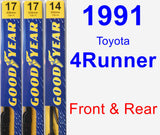 Front & Rear Wiper Blade Pack for 1991 Toyota 4Runner - Premium