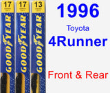 Front & Rear Wiper Blade Pack for 1996 Toyota 4Runner - Premium
