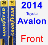 Front Wiper Blade Pack for 2014 Toyota Avalon - Premium