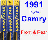 Front & Rear Wiper Blade Pack for 1991 Toyota Camry - Premium