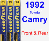 Front & Rear Wiper Blade Pack for 1992 Toyota Camry - Premium