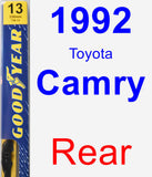 Rear Wiper Blade for 1992 Toyota Camry - Premium