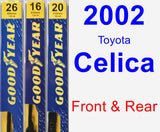 Front & Rear Wiper Blade Pack for 2002 Toyota Celica - Premium