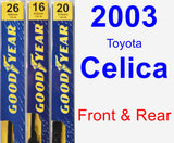 Front & Rear Wiper Blade Pack for 2003 Toyota Celica - Premium