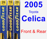 Front & Rear Wiper Blade Pack for 2005 Toyota Celica - Premium