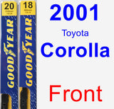 Front Wiper Blade Pack for 2001 Toyota Corolla - Premium