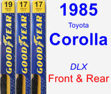 Front & Rear Wiper Blade Pack for 1985 Toyota Corolla - Premium