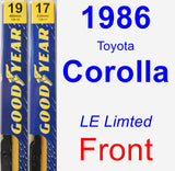 Front Wiper Blade Pack for 1986 Toyota Corolla - Premium