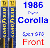 Front Wiper Blade Pack for 1986 Toyota Corolla - Premium