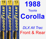 Front & Rear Wiper Blade Pack for 1988 Toyota Corolla - Premium