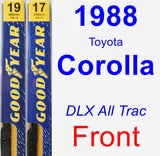 Front Wiper Blade Pack for 1988 Toyota Corolla - Premium