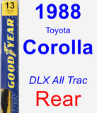 Rear Wiper Blade for 1988 Toyota Corolla - Premium