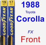 Front Wiper Blade Pack for 1988 Toyota Corolla - Premium